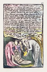 「Tirzahへ」、「無垢と経験の歌」（ベントレーコピーL）1789-94（インクとトイレでレリーフエッチング）のプレート42（ベントレー52）